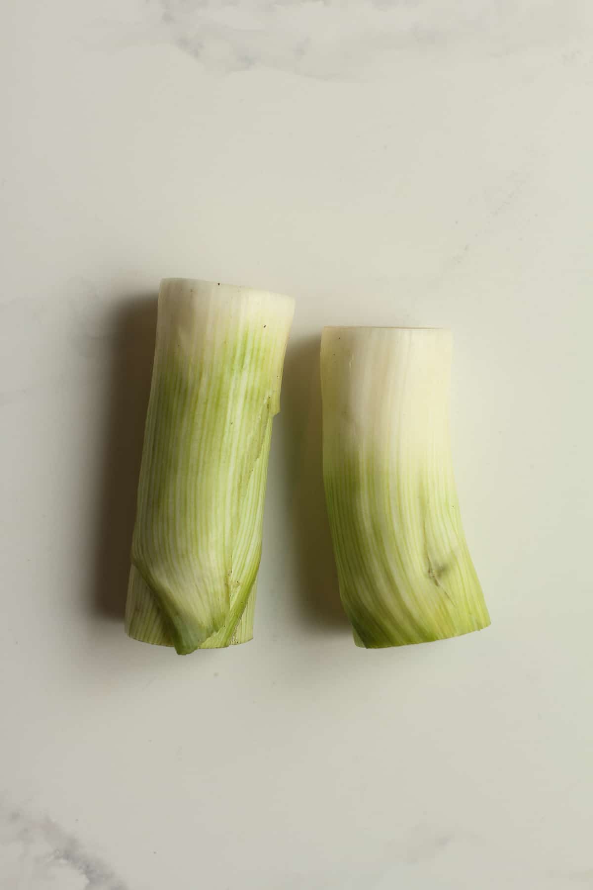 Two partial leeks.