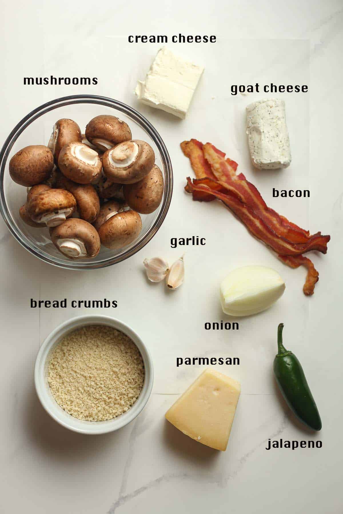 The ingredients, labeled.