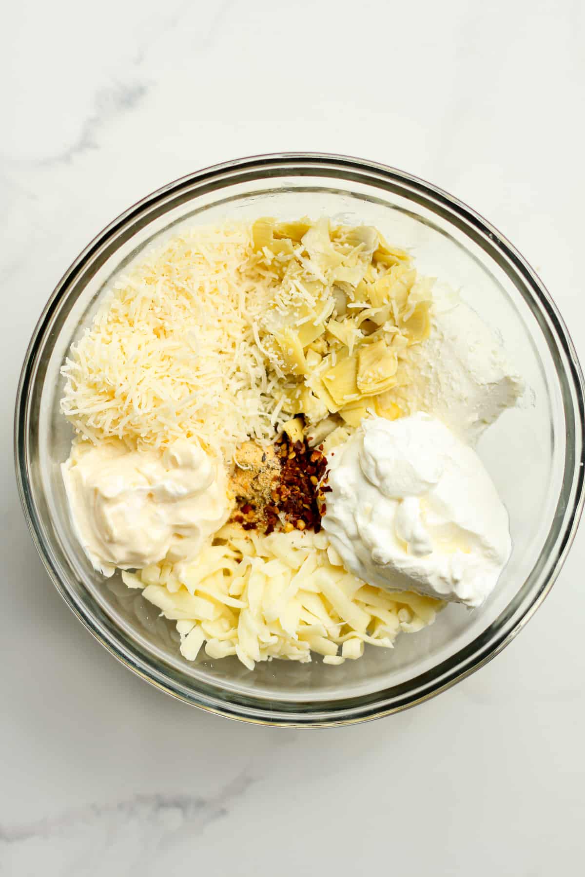 A bowl of the ingredients before combining.