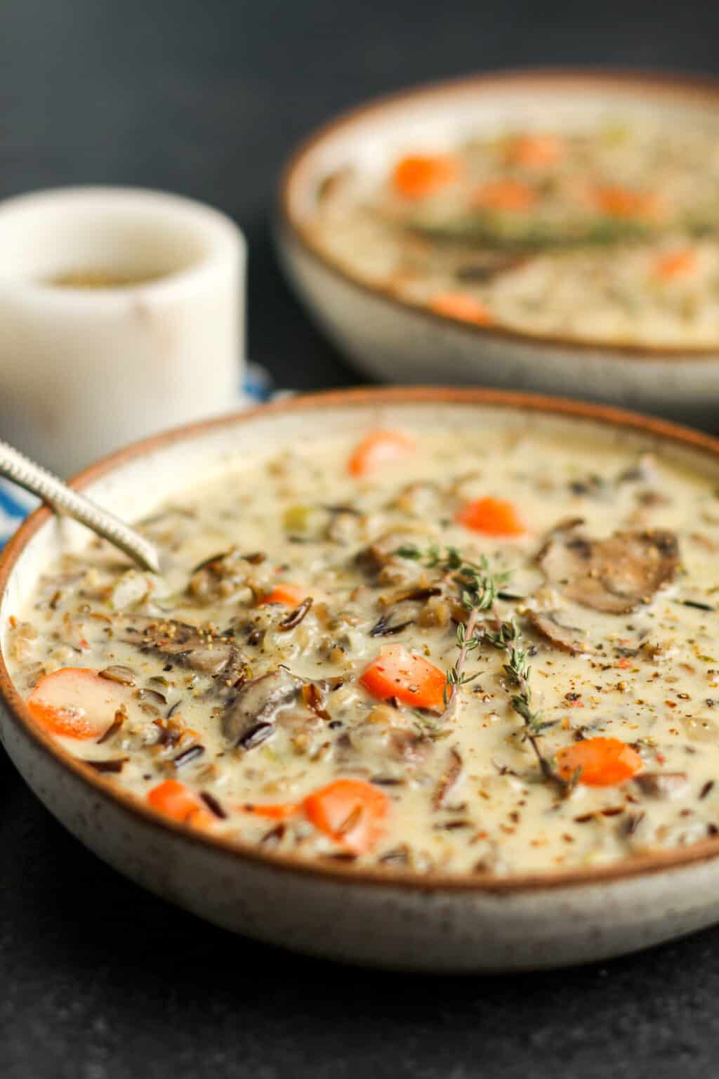 Creamy Mushroom Wild Rice Soup - SueBee Homemaker