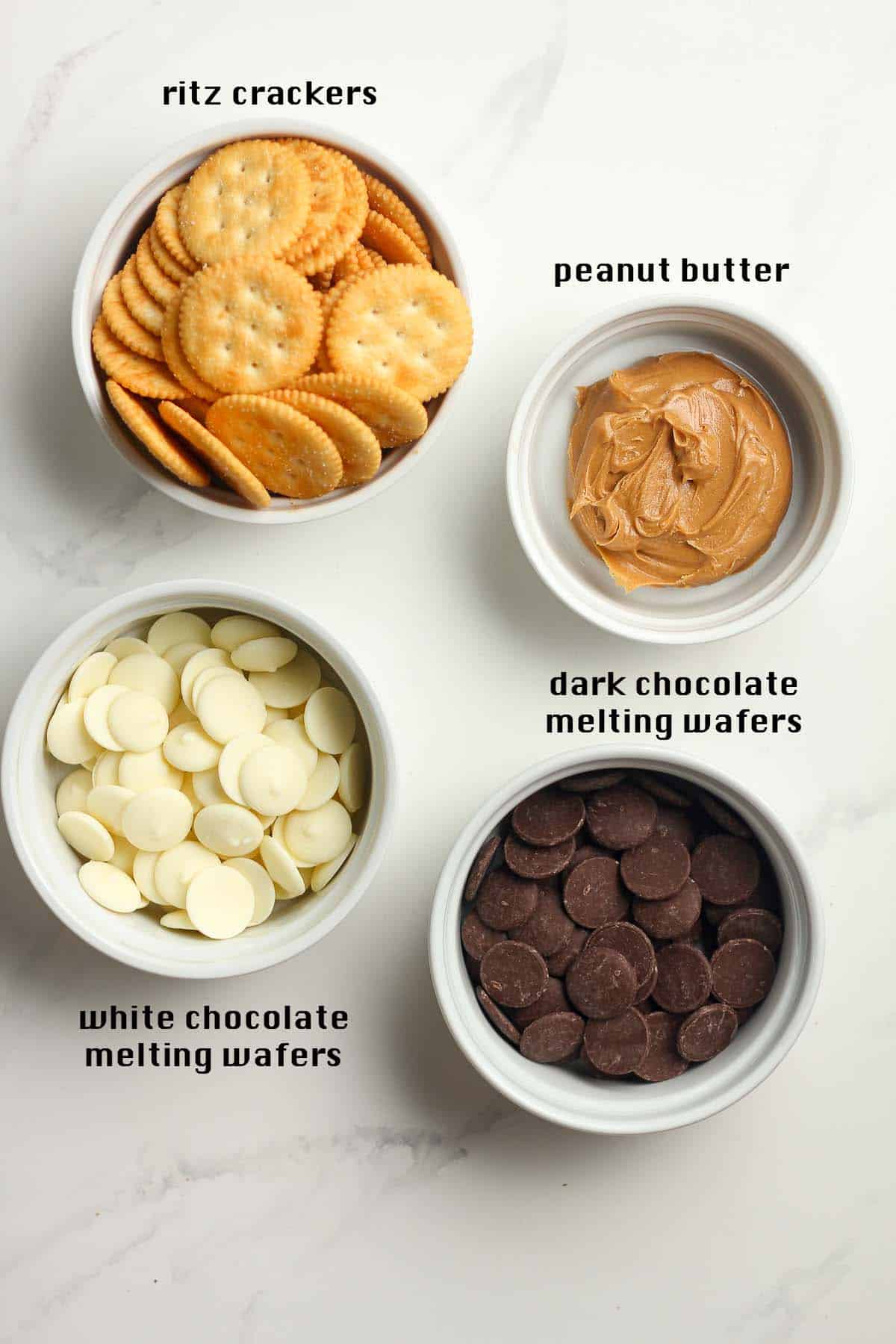 The ingredients for the ritz cracker cookies.