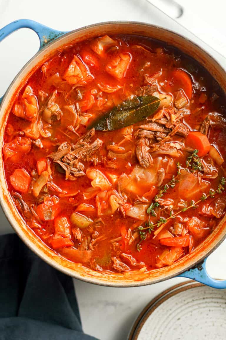 Beef Vegetable Soup with Cabbage - SueBee Homemaker