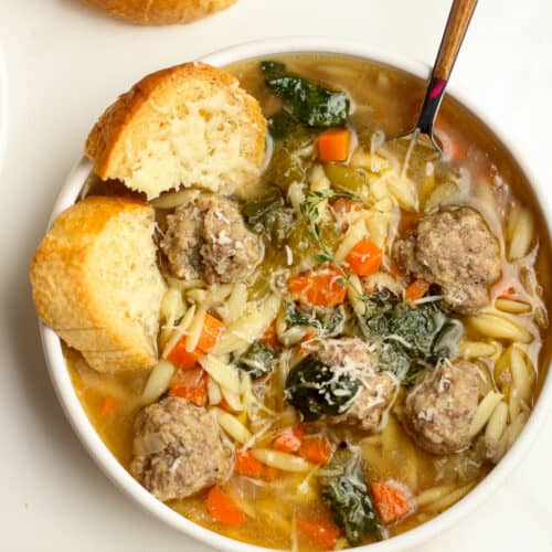 The Best Italian Wedding Soup With Turkey Meatballs Suebee Homemaker