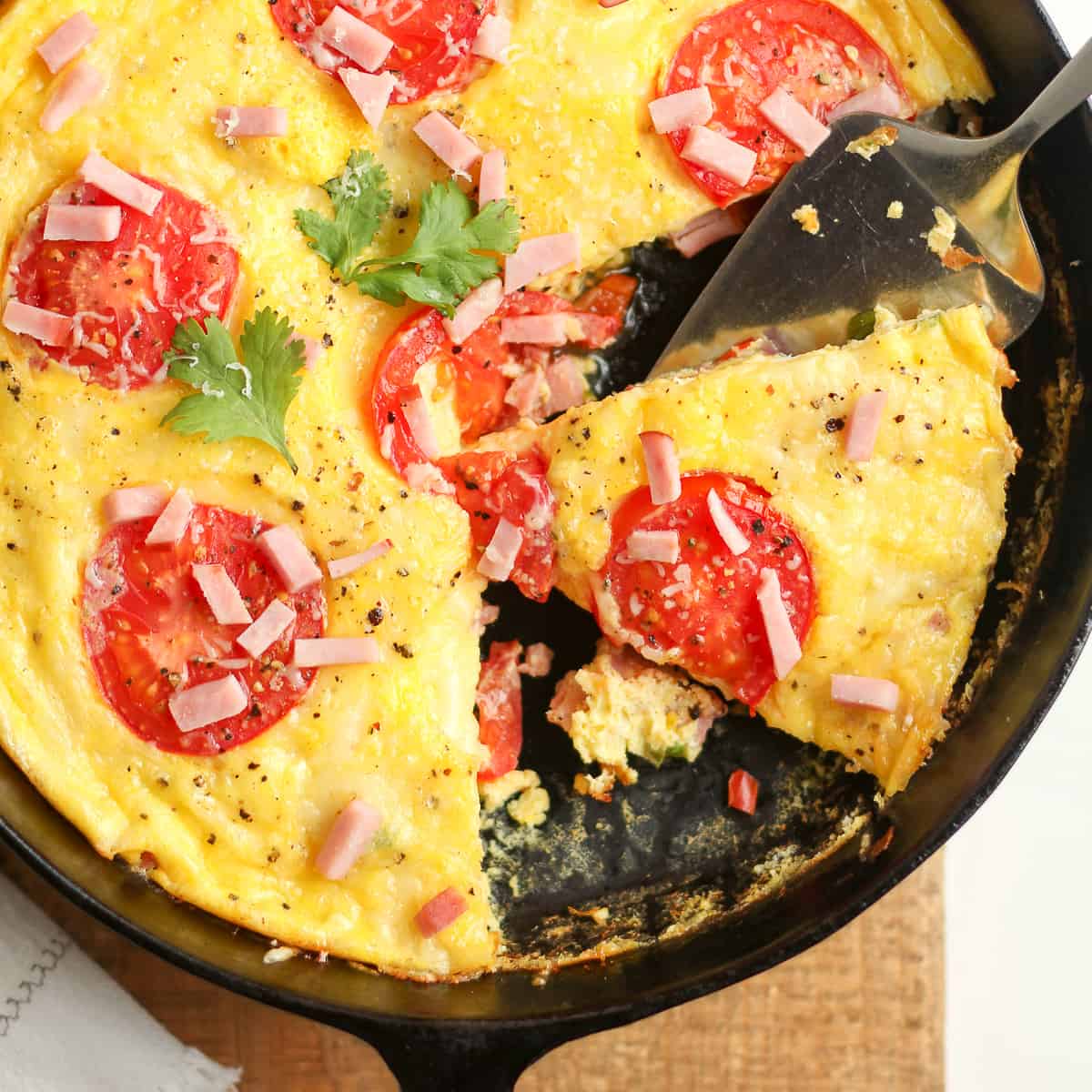 Frittata with Ham and Cheese - Marcellina In Cucina