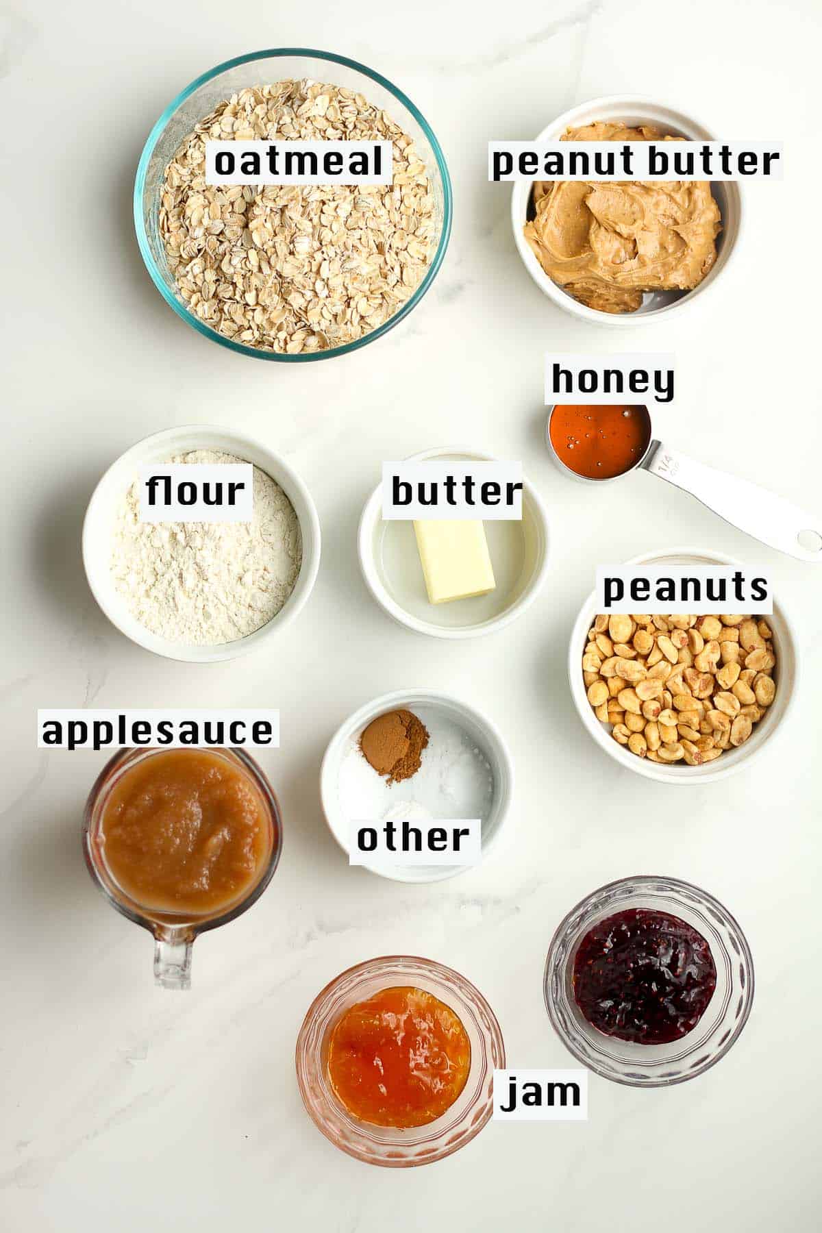 Ingredients for the breakfast cookies.