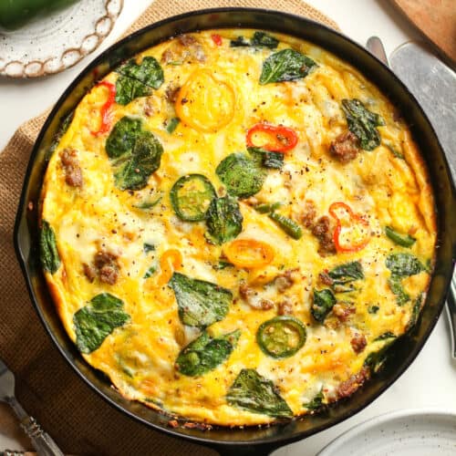 Sausage and Spinach Frittata - SueBee Homemaker