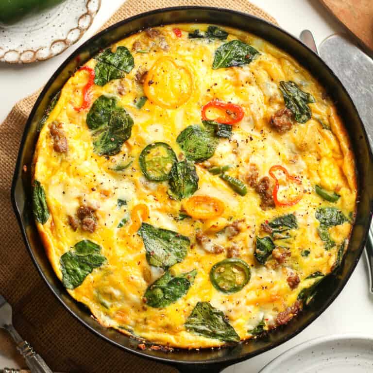 Sausage and Spinach Frittata - SueBee Homemaker