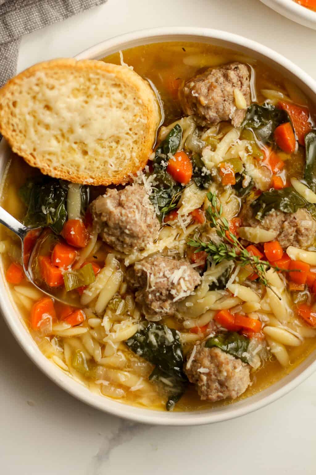 The Best Italian Wedding Soup With Turkey Meatballs Suebee Homemaker