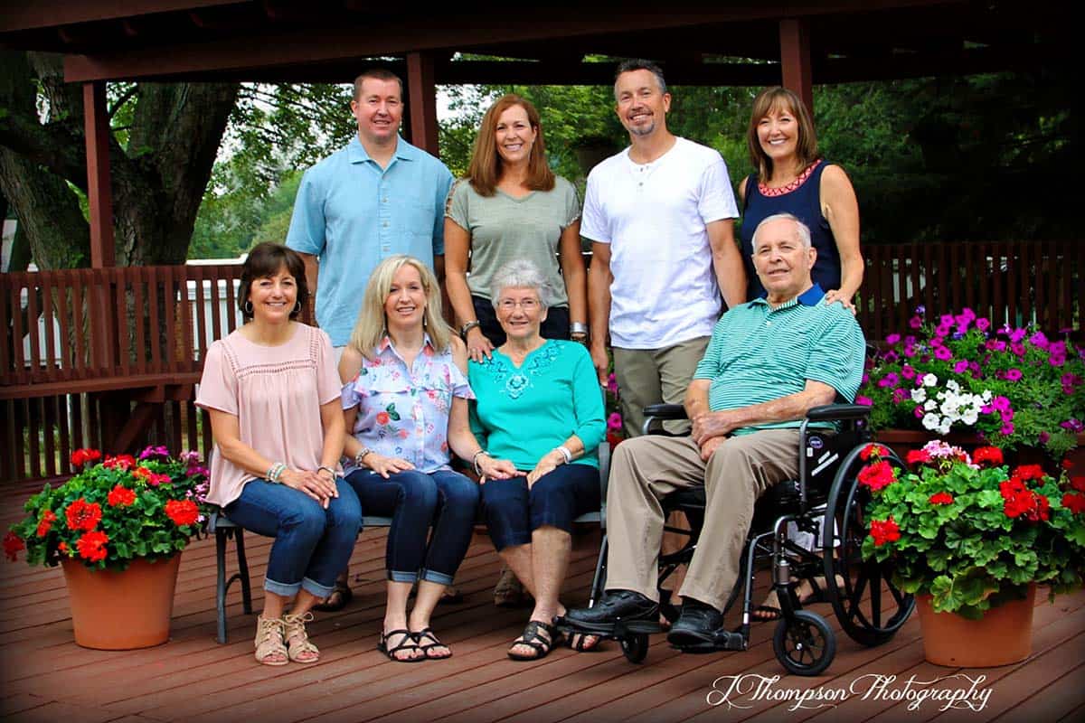 Our family picture with Mom, Dad, and the six siblings.