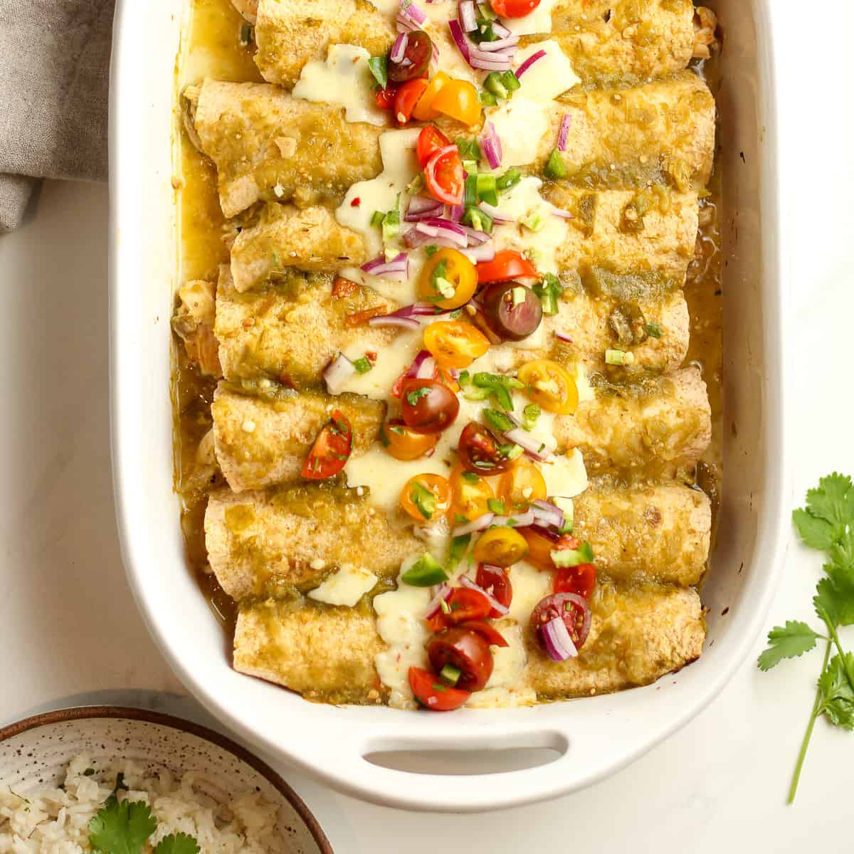 Healthy Green Chile Chicken Enchiladas SueBee Homemaker