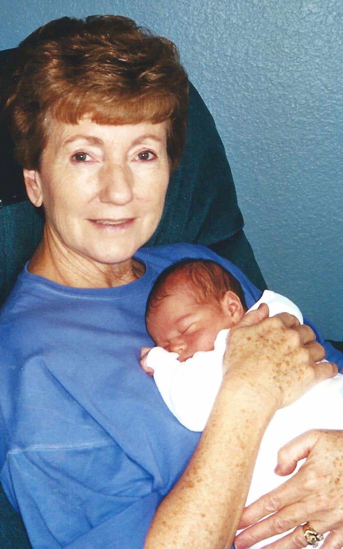 Mom with Zach as a newborn.