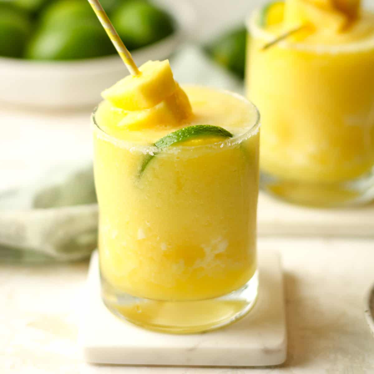 Frozen Pineapple Margaritas - A Saucy Kitchen