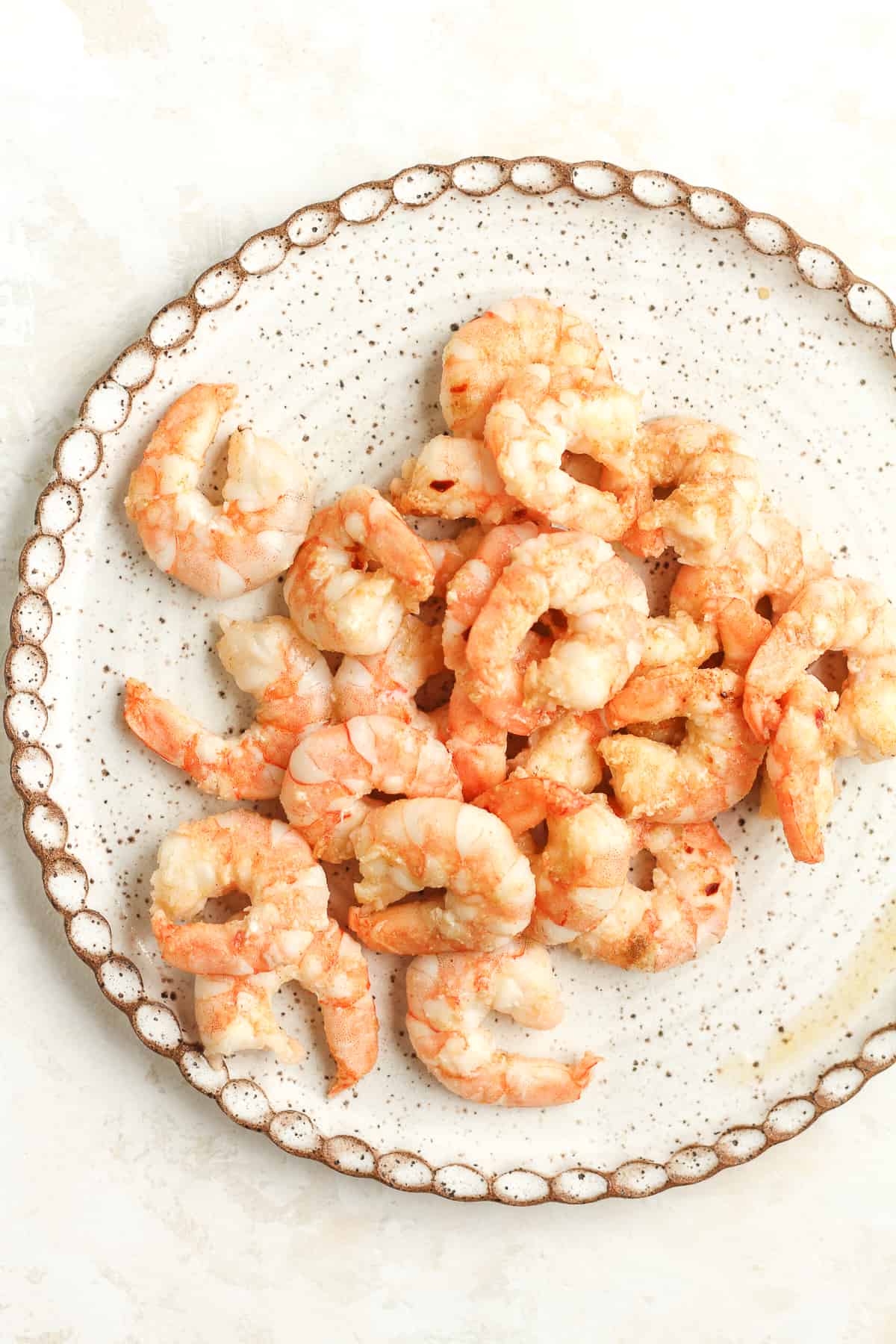 A plate of the grilled shrimp.