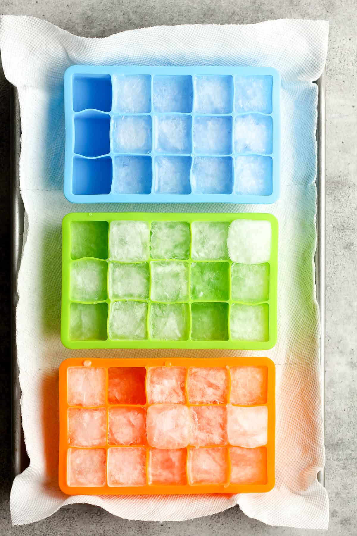 The frozen trays of tonic ice cubes.