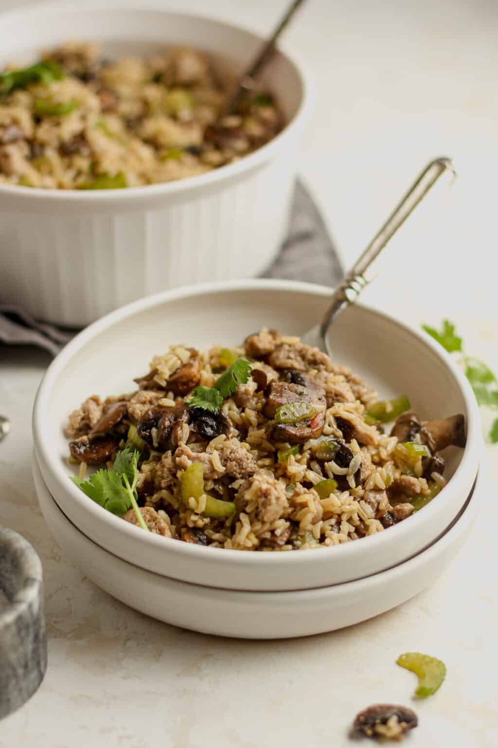 Rice Dressing with Sausage and Mushrooms - SueBee Homemaker