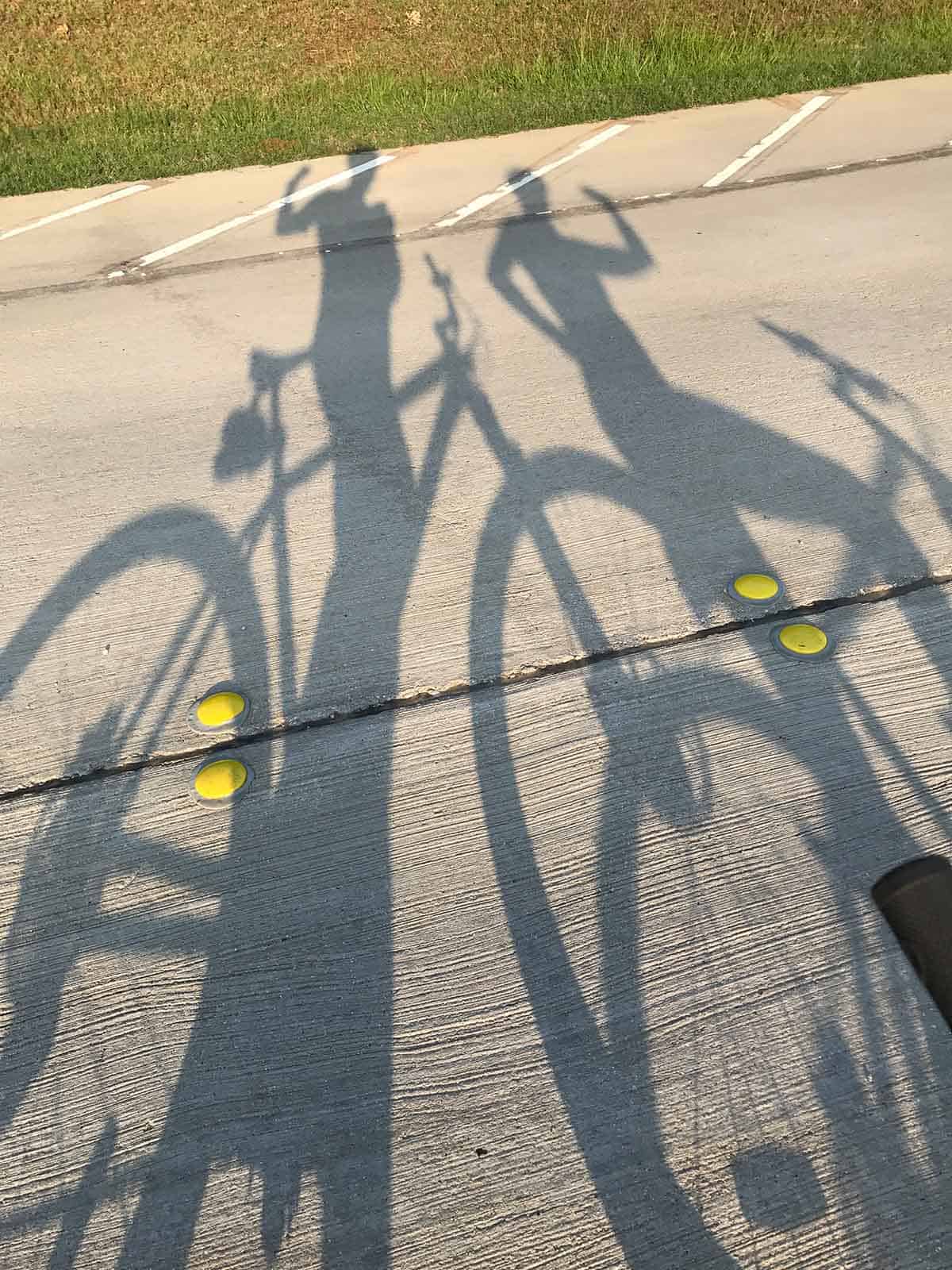 A shadow picture of Mike and I in the Texas summertime.