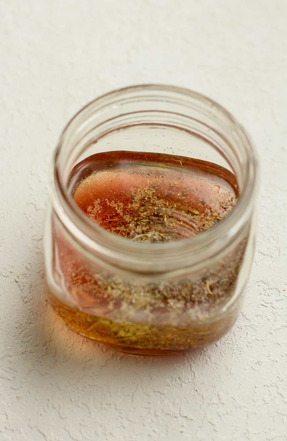 A jar of the dressing.