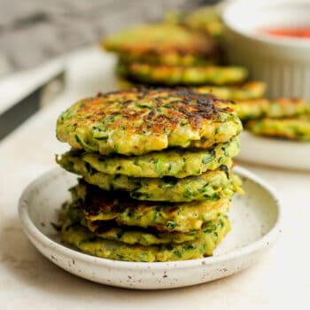 A small plate of Italian zucchini fritters.