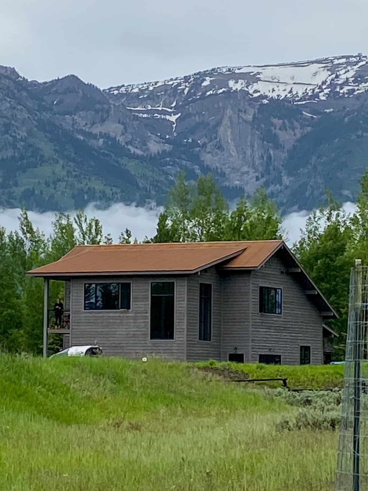 Our airbnb with the mountains in the background.