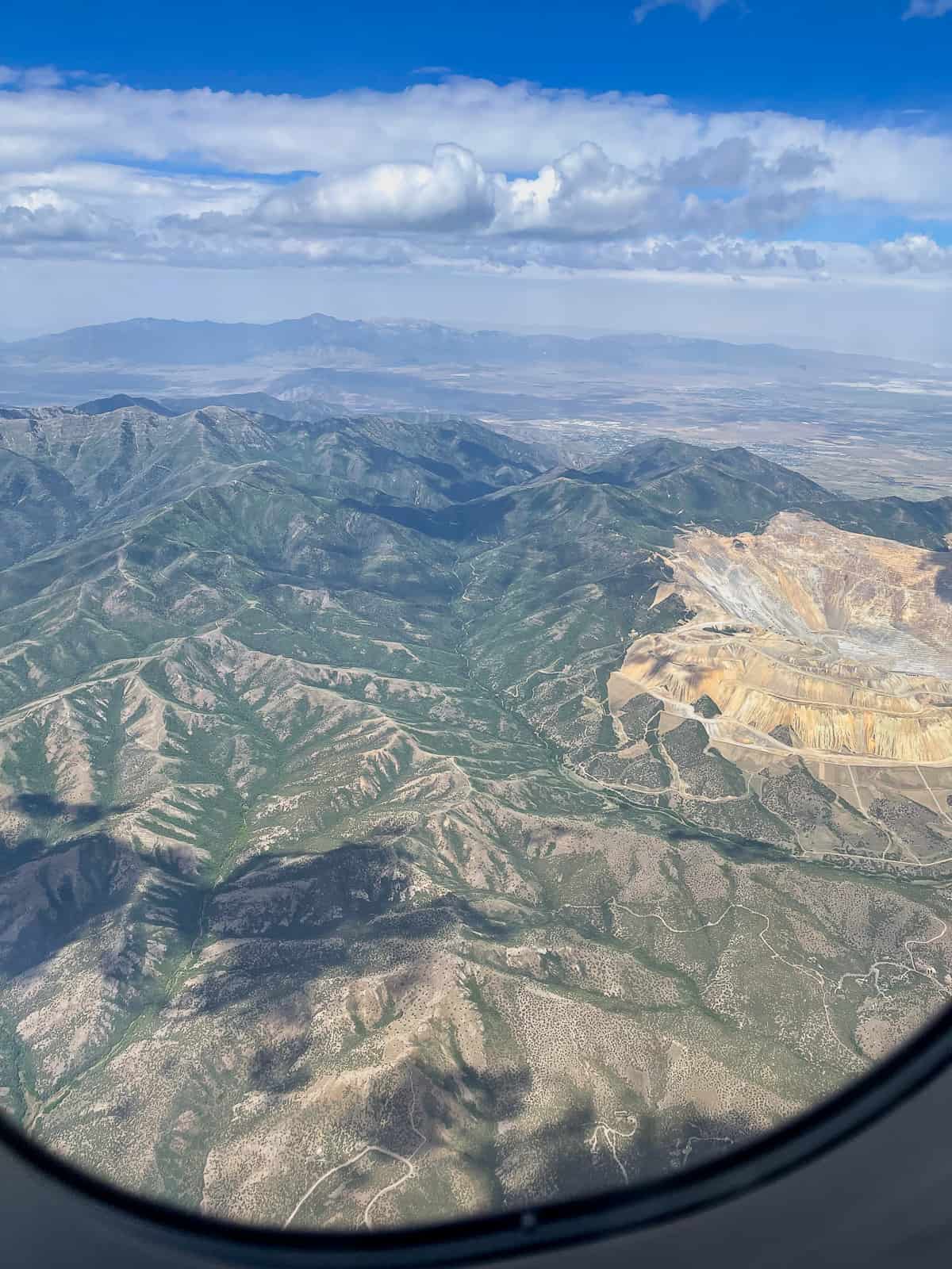 The view out our airplane window coming into SLC.