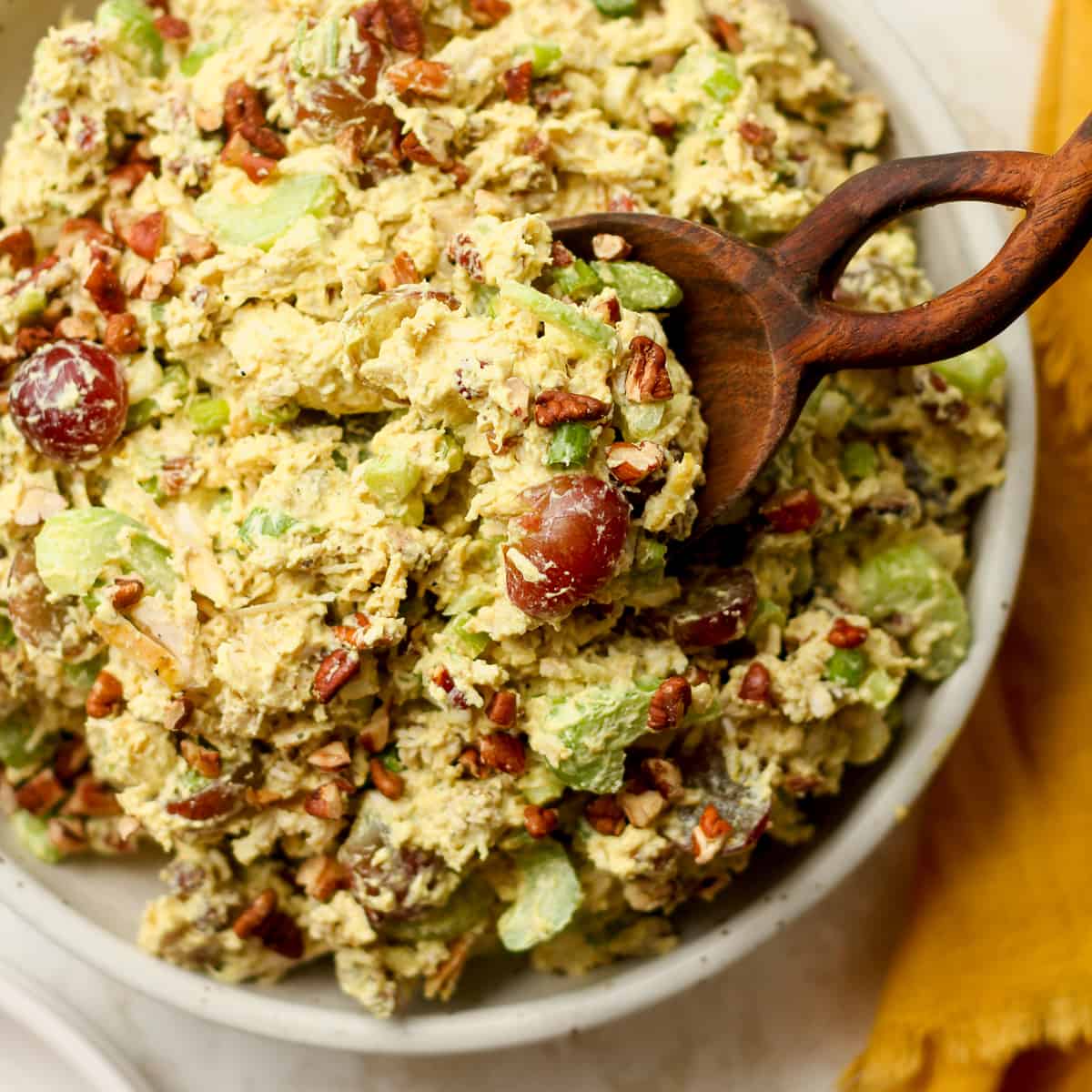 Crunchy Chicken Curry Salad with Grapes - SueBee Homemaker