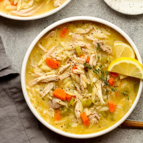 Lemon Chicken Orzo Soup - SueBee Homemaker