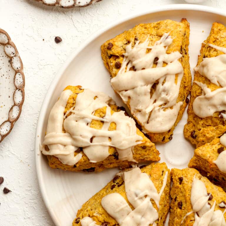 Iced Pumpkin Chocolate Chip Scones - SueBee Homemaker