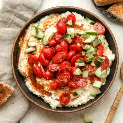 Greek Feta Dip with Marinated Tomatoes - SueBee Homemaker