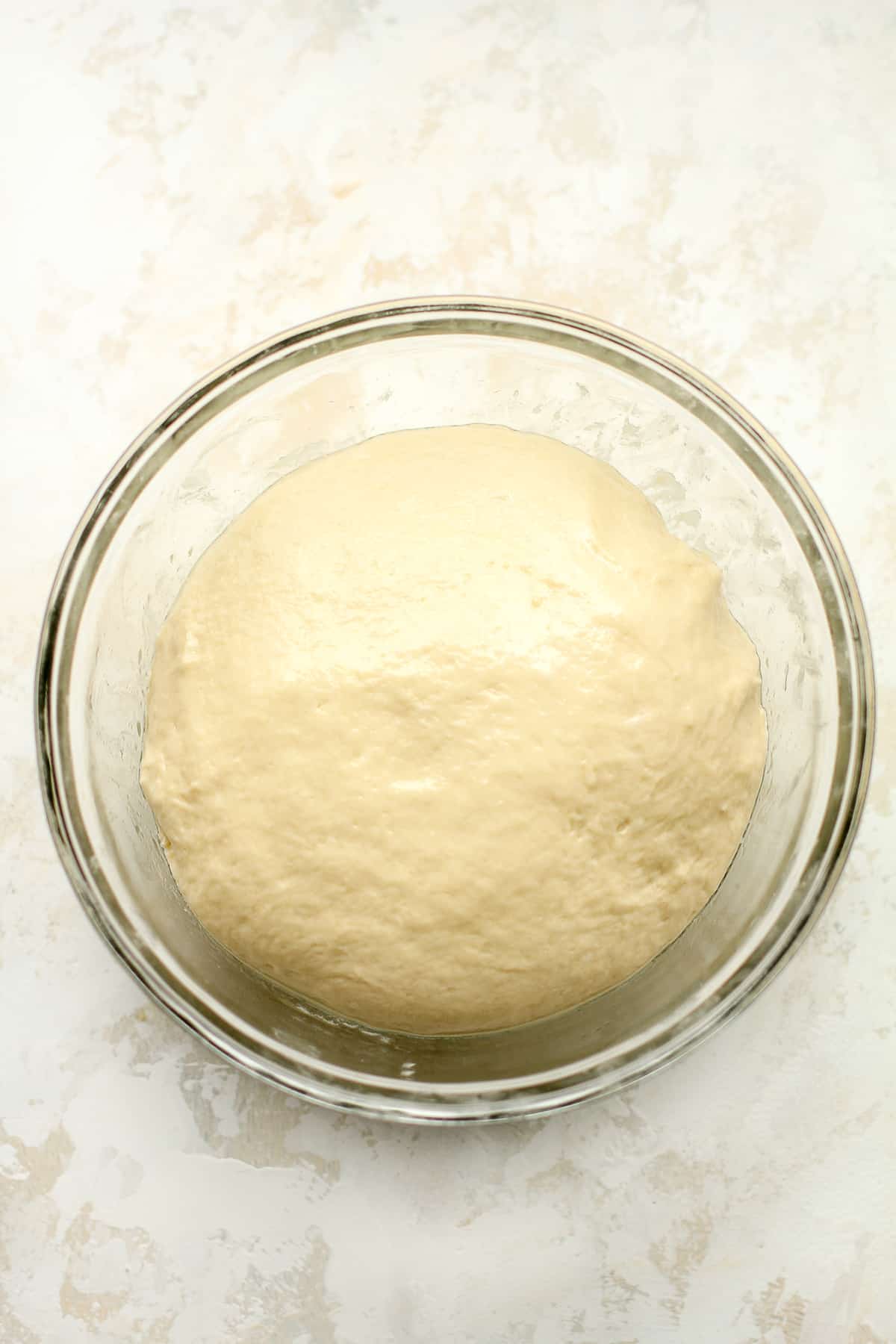 The brioche dough before rising.
