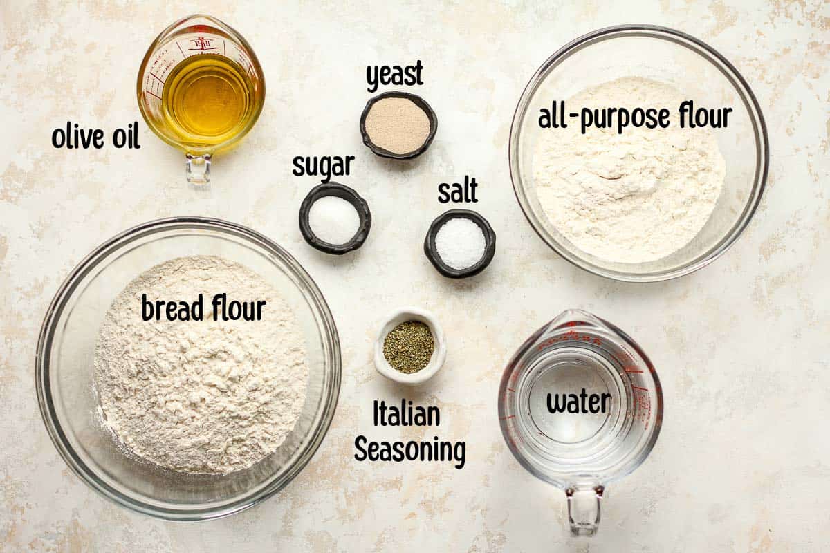 The ingredients for the Italian Herb Bread.