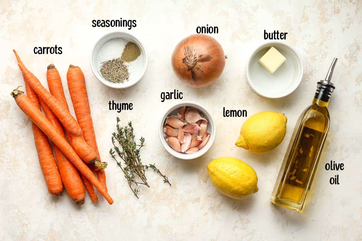 Labeled ingredients for the lemon chicken.