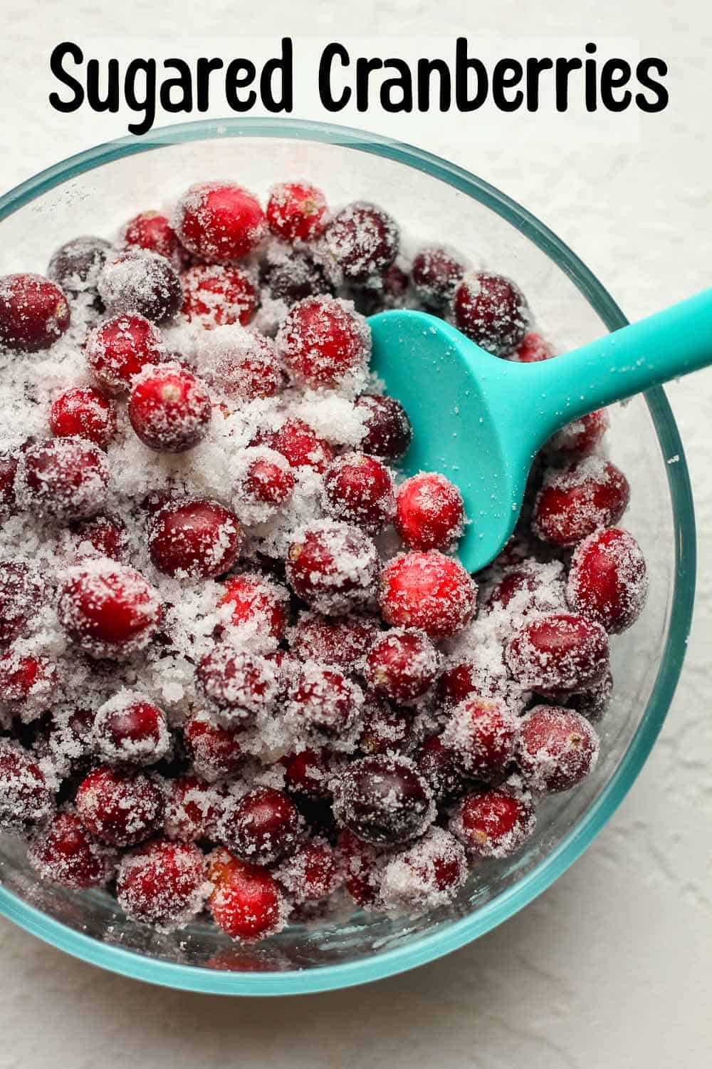 A bowl of sugared cranberries.