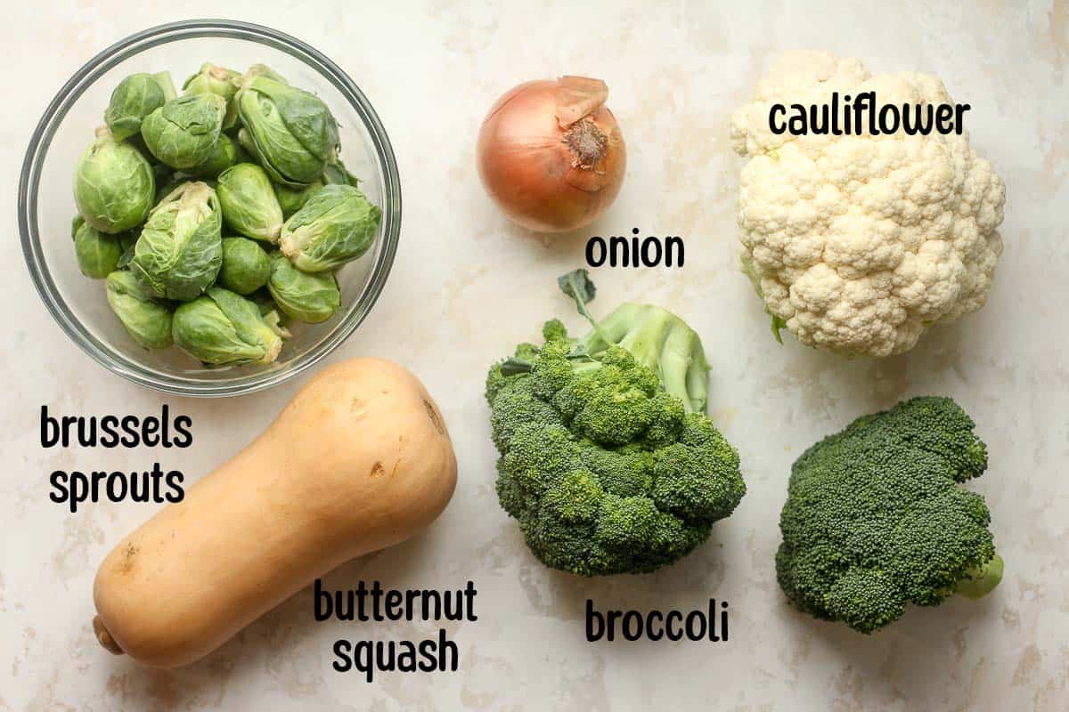 The veggies used for the salad.