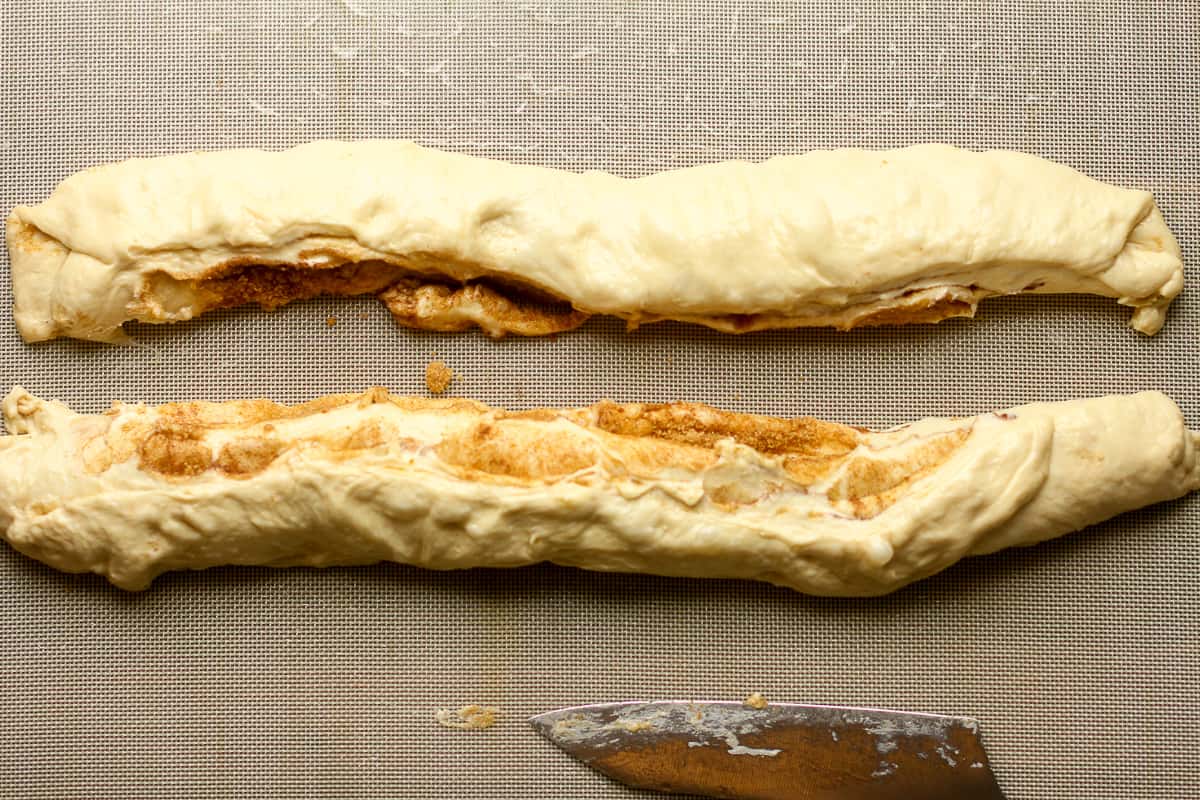 The Giant roll after slicing in half.