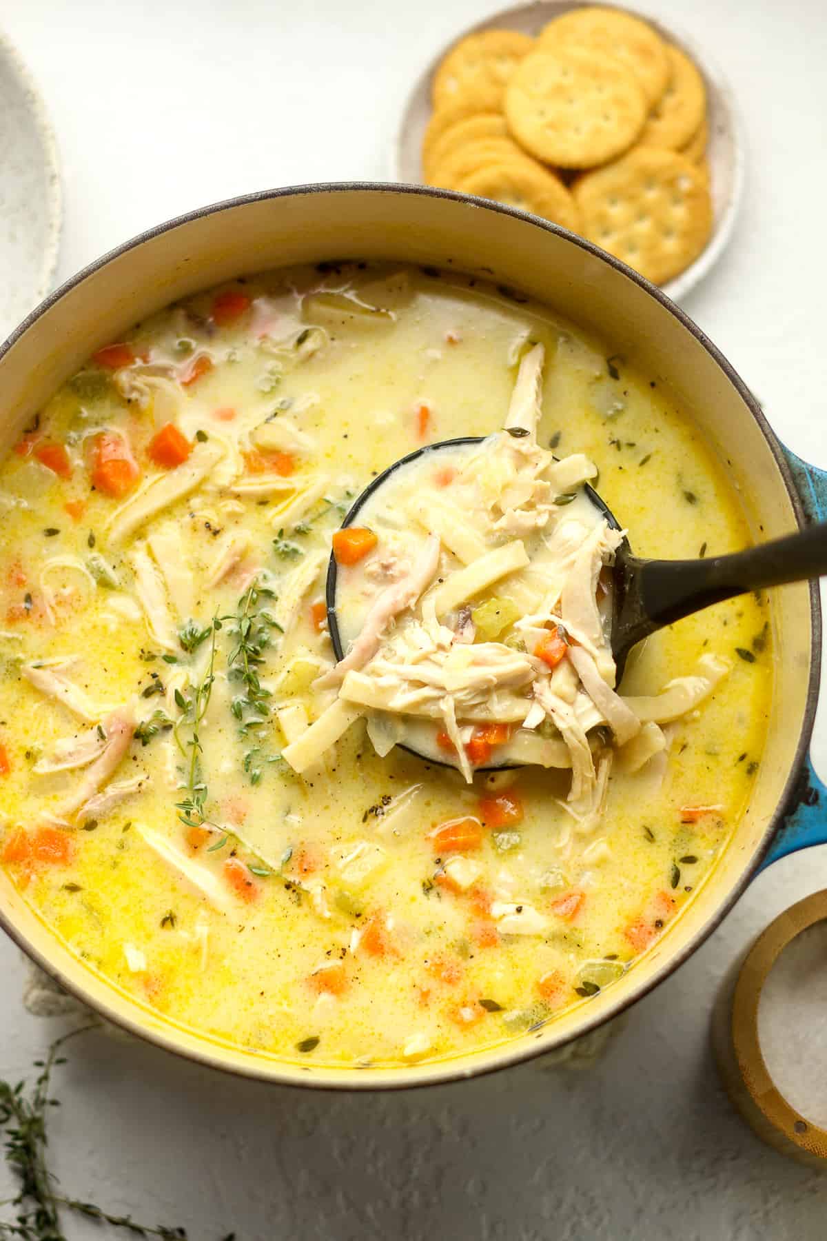 Creamy Chicken Noodle Soup with Egg Noodles