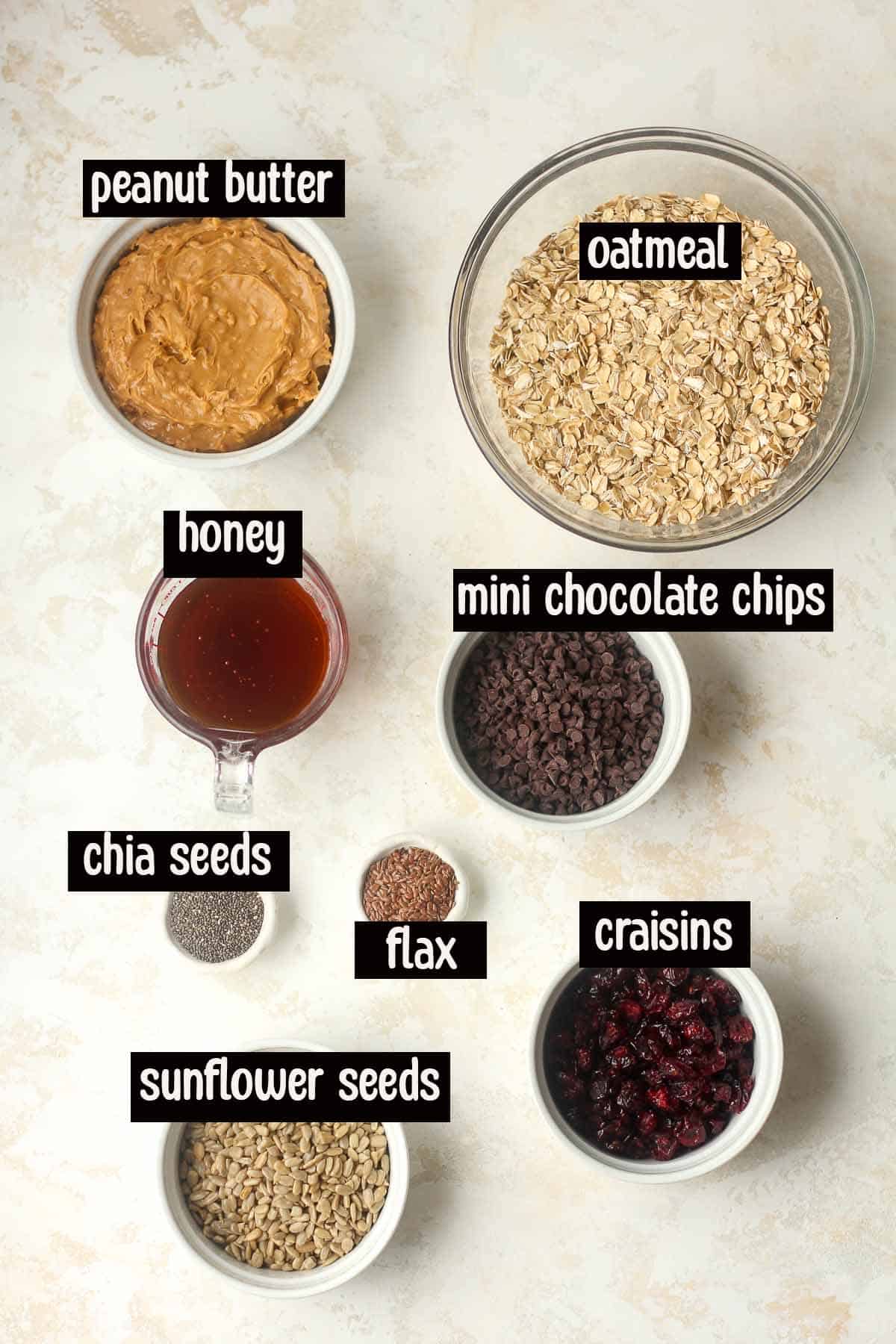 The ingredients for the power balls.