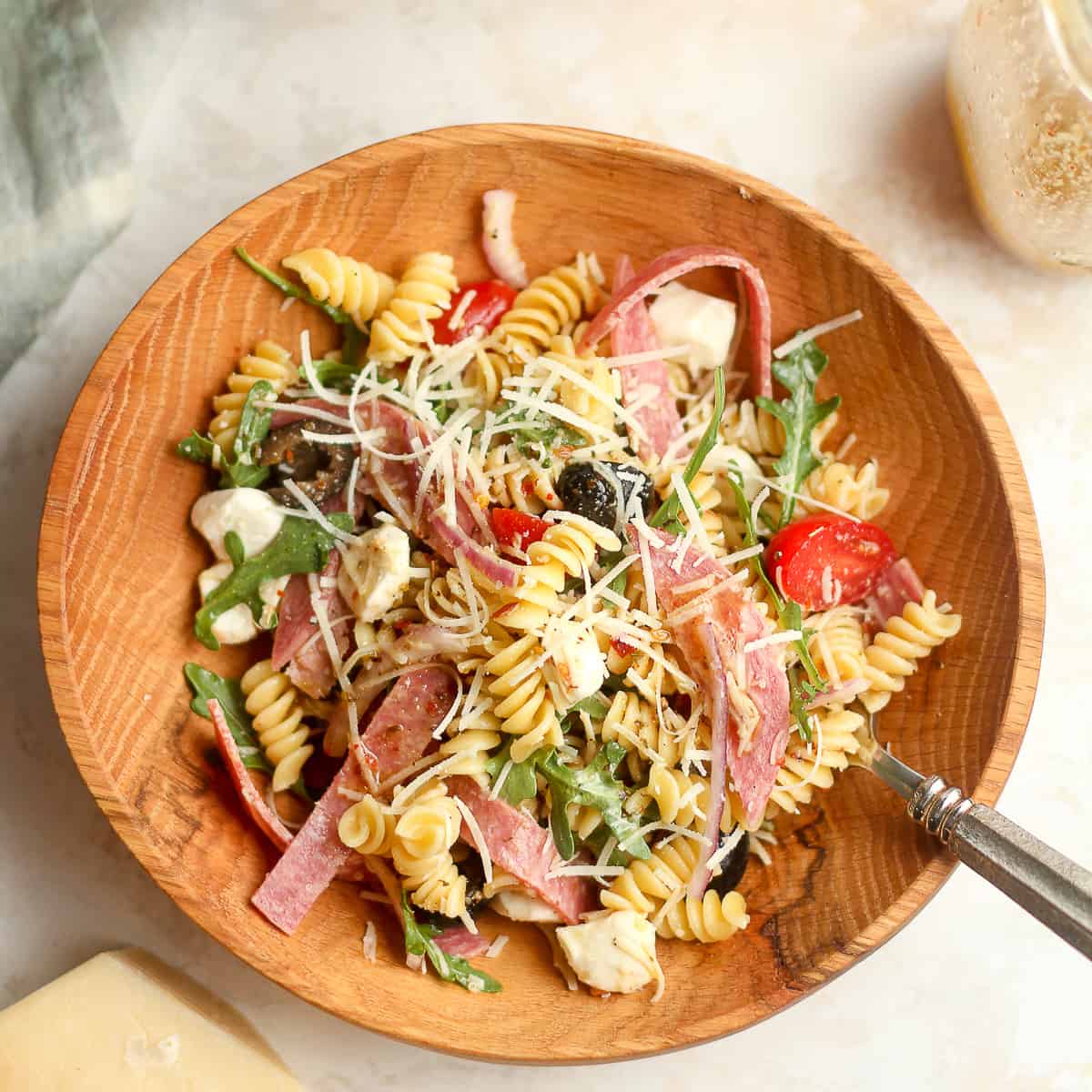 Zesty Italian Pasta Salad with Creamy Italian Dressing - SueBee Homemaker
