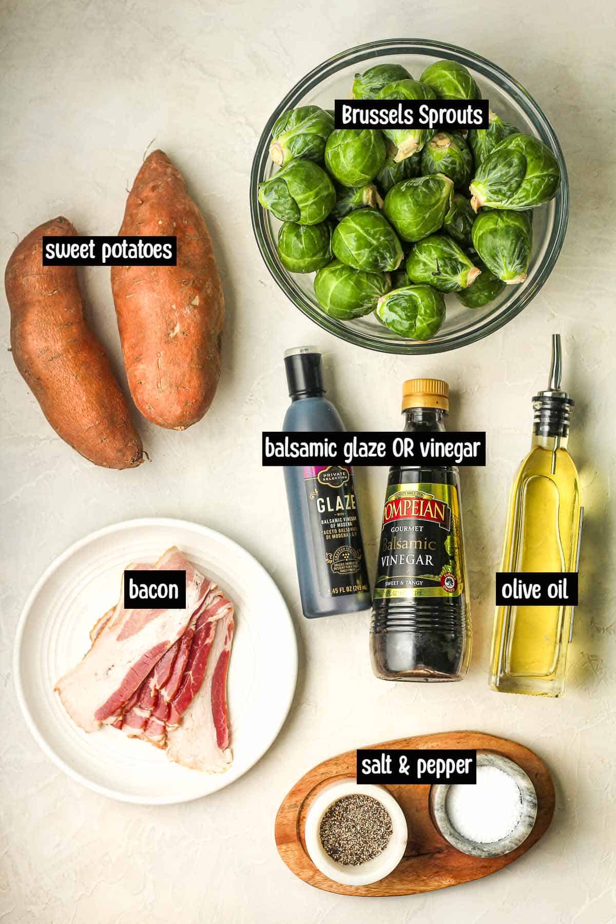The ingredients for the roasted veggies.