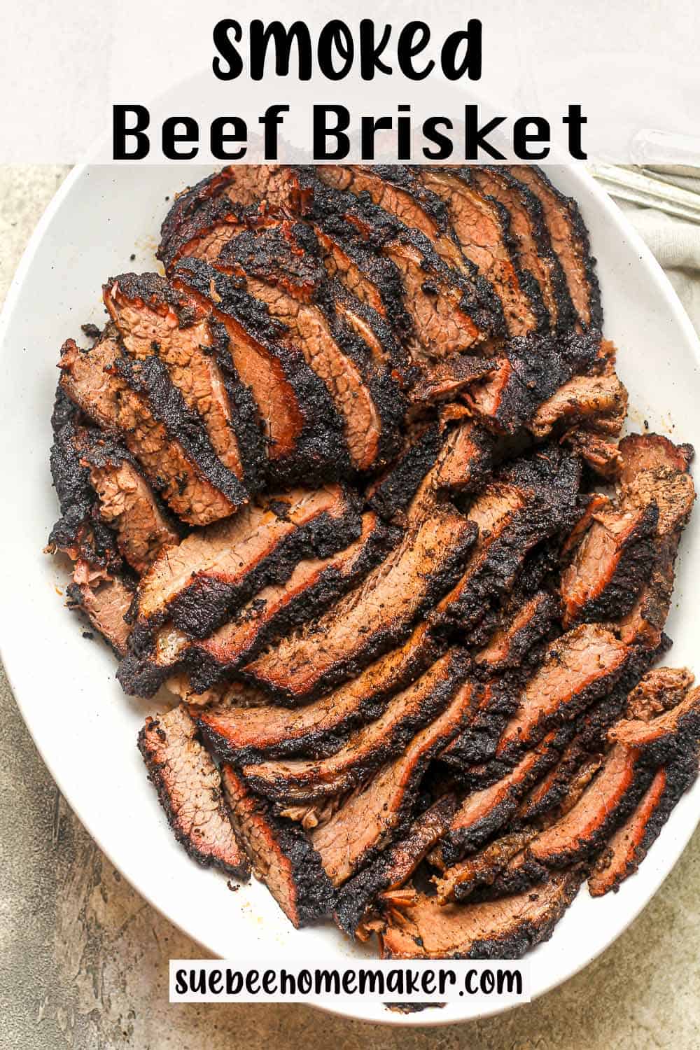 A platter of smoked beef brisket.