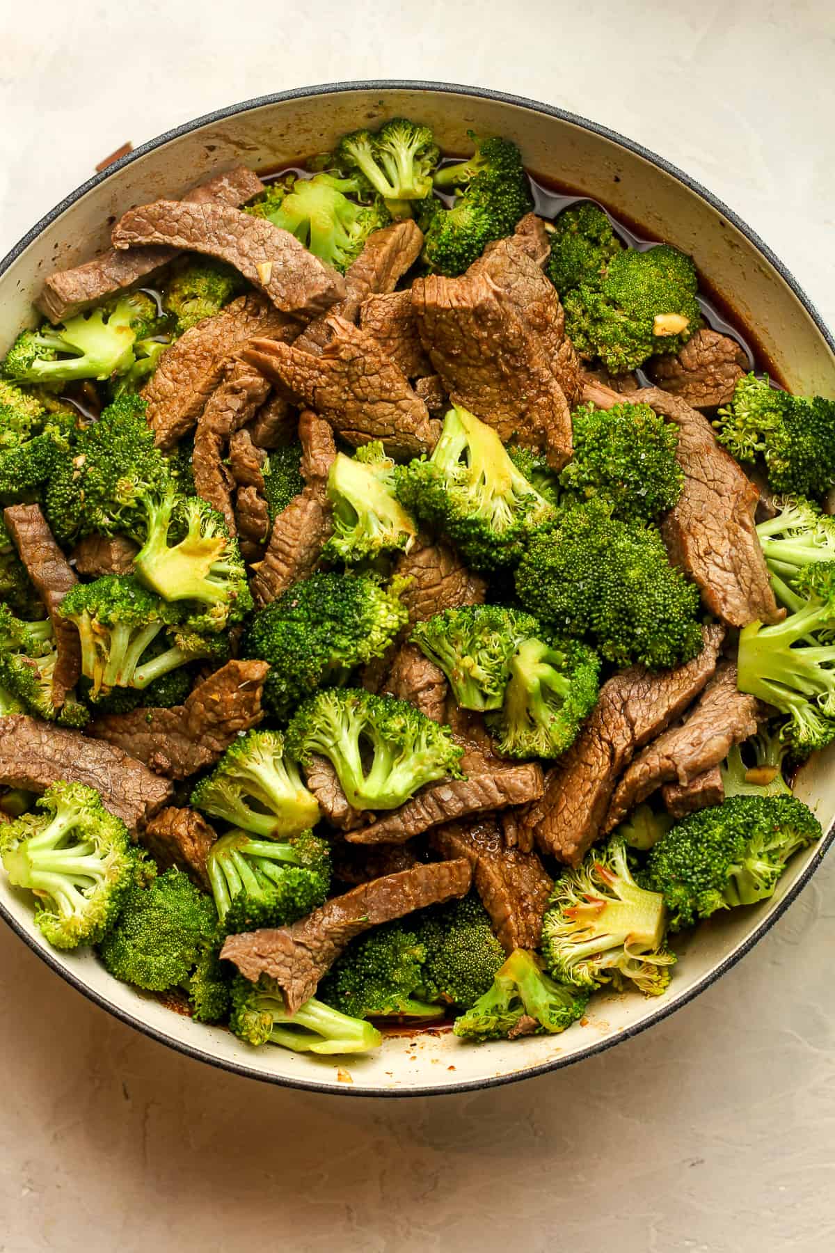 A braised with beef an broccoli.