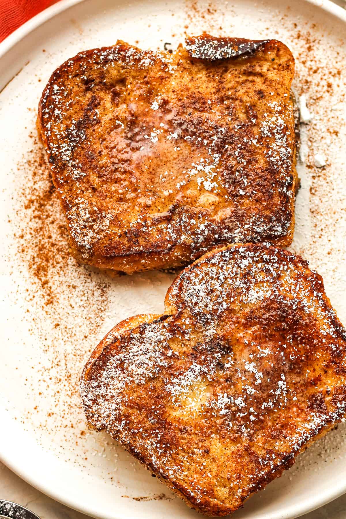 A plate of brioche French toast.