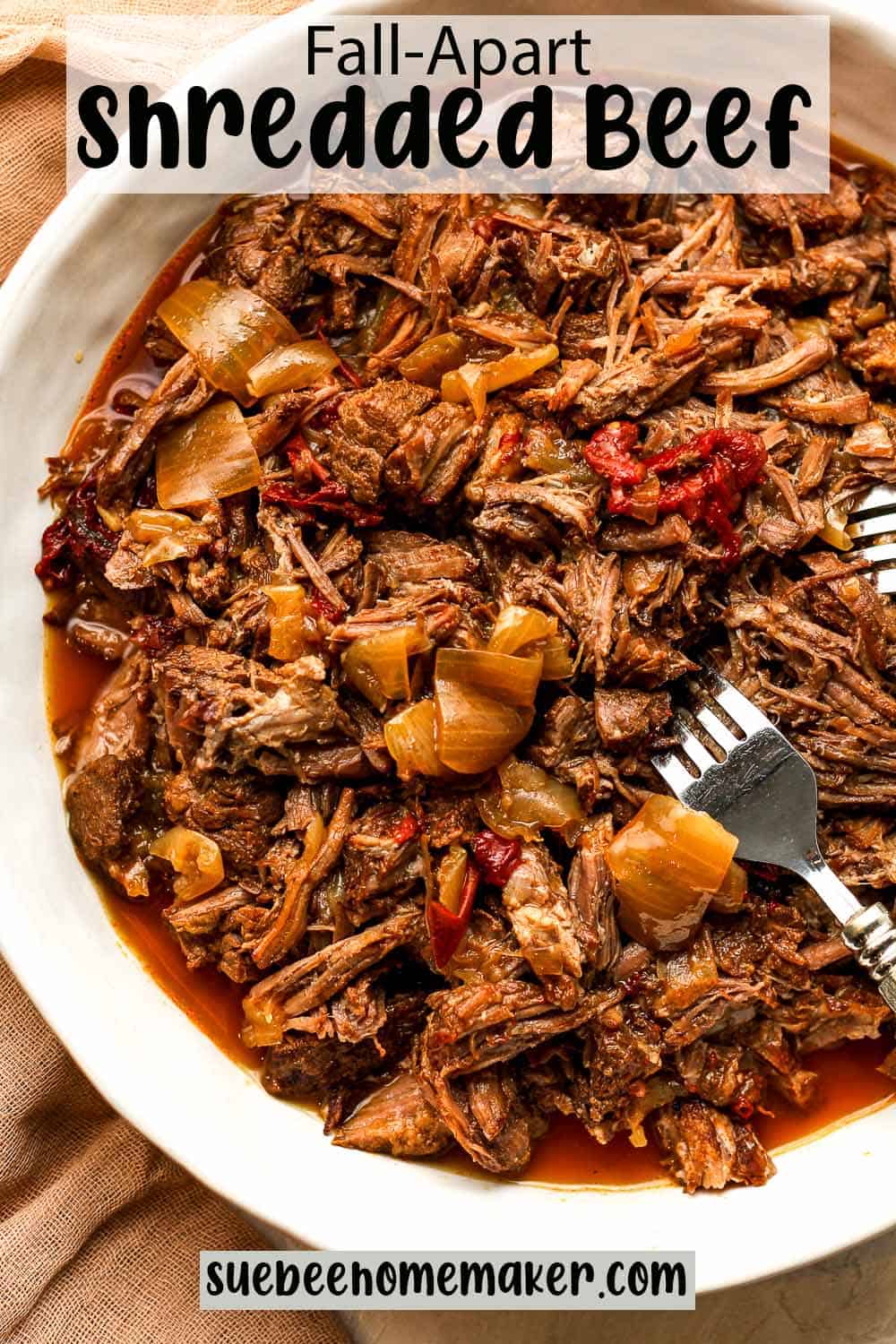 A bowl of fall-apart shredded beef.