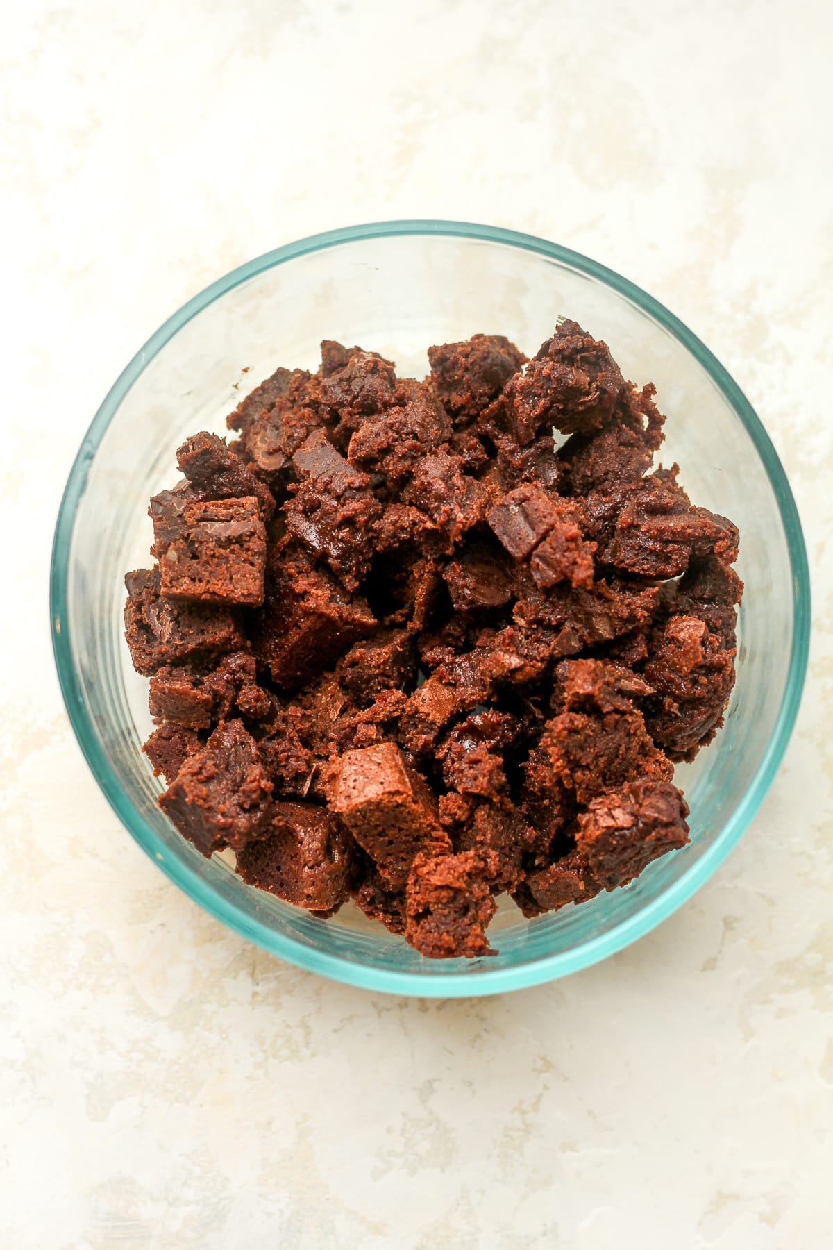 A bowl of the brownie bites.