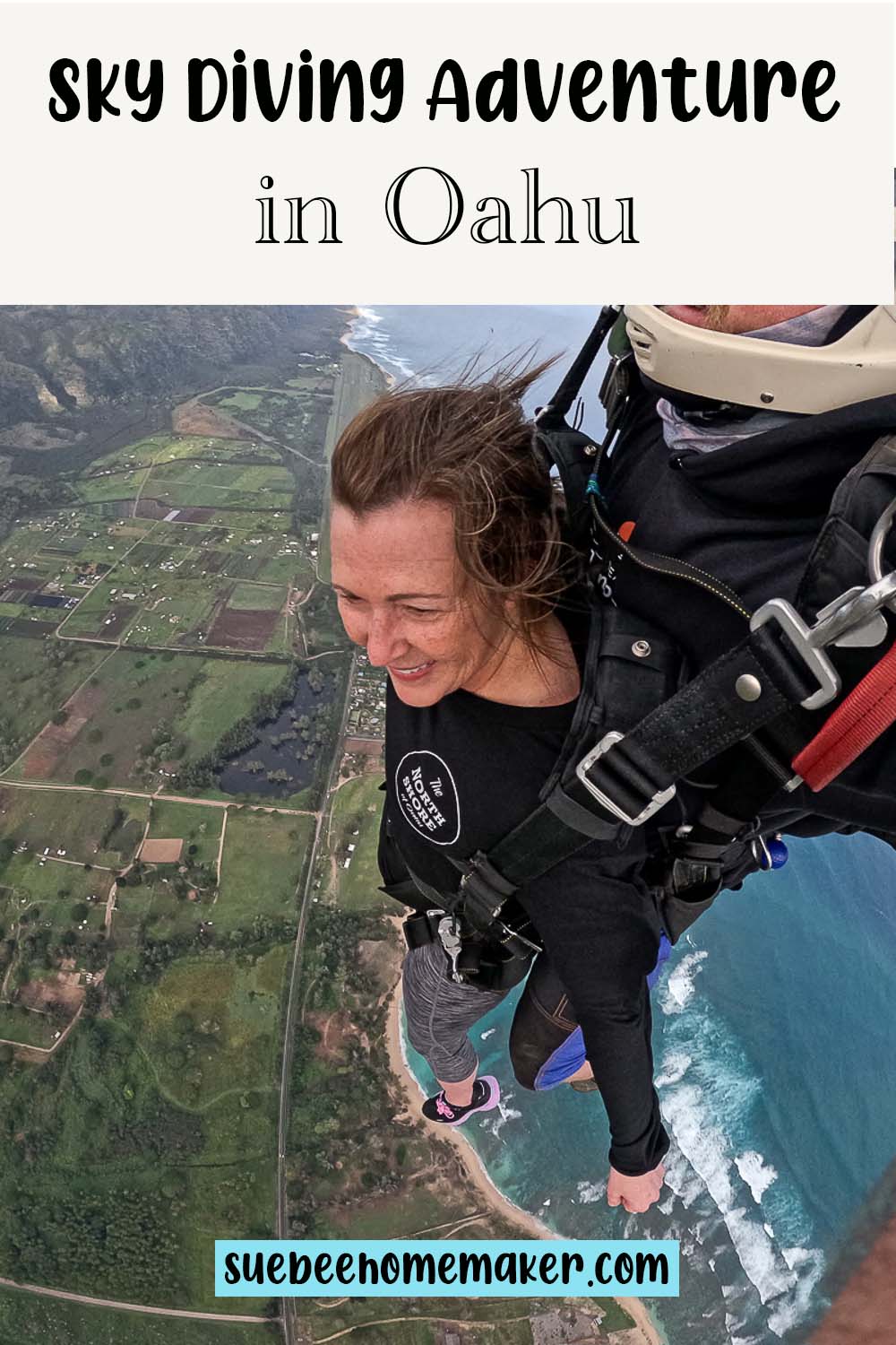 A photo of me sky diving in Oahu.