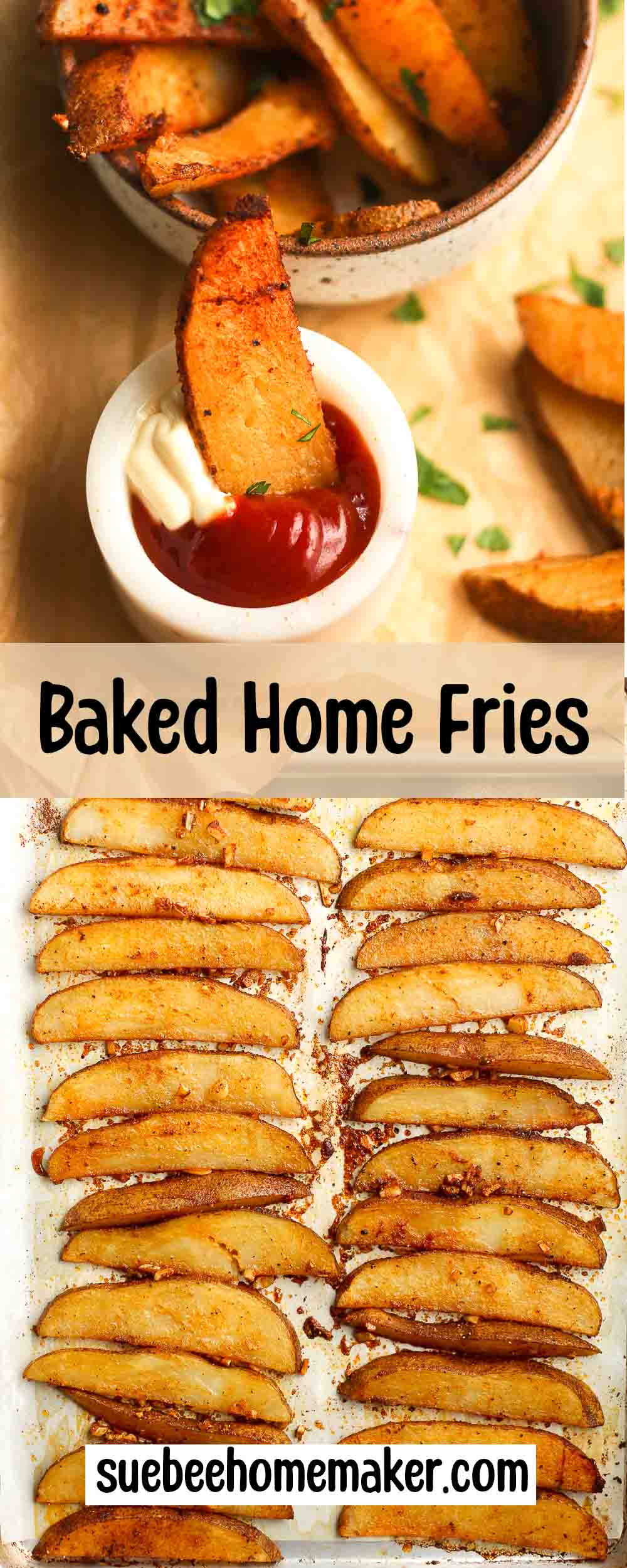 A collage of baked home fries.