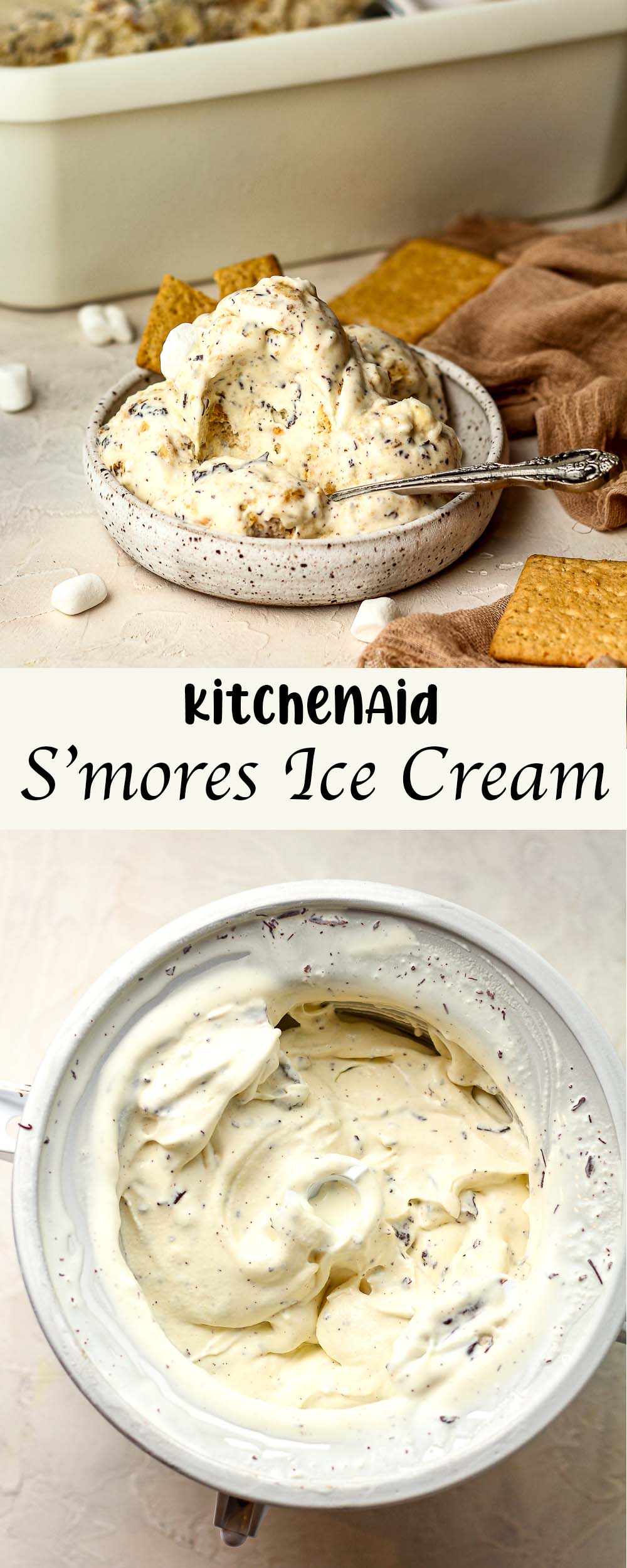 A collage of Kitchenaid s'mores ice cream.