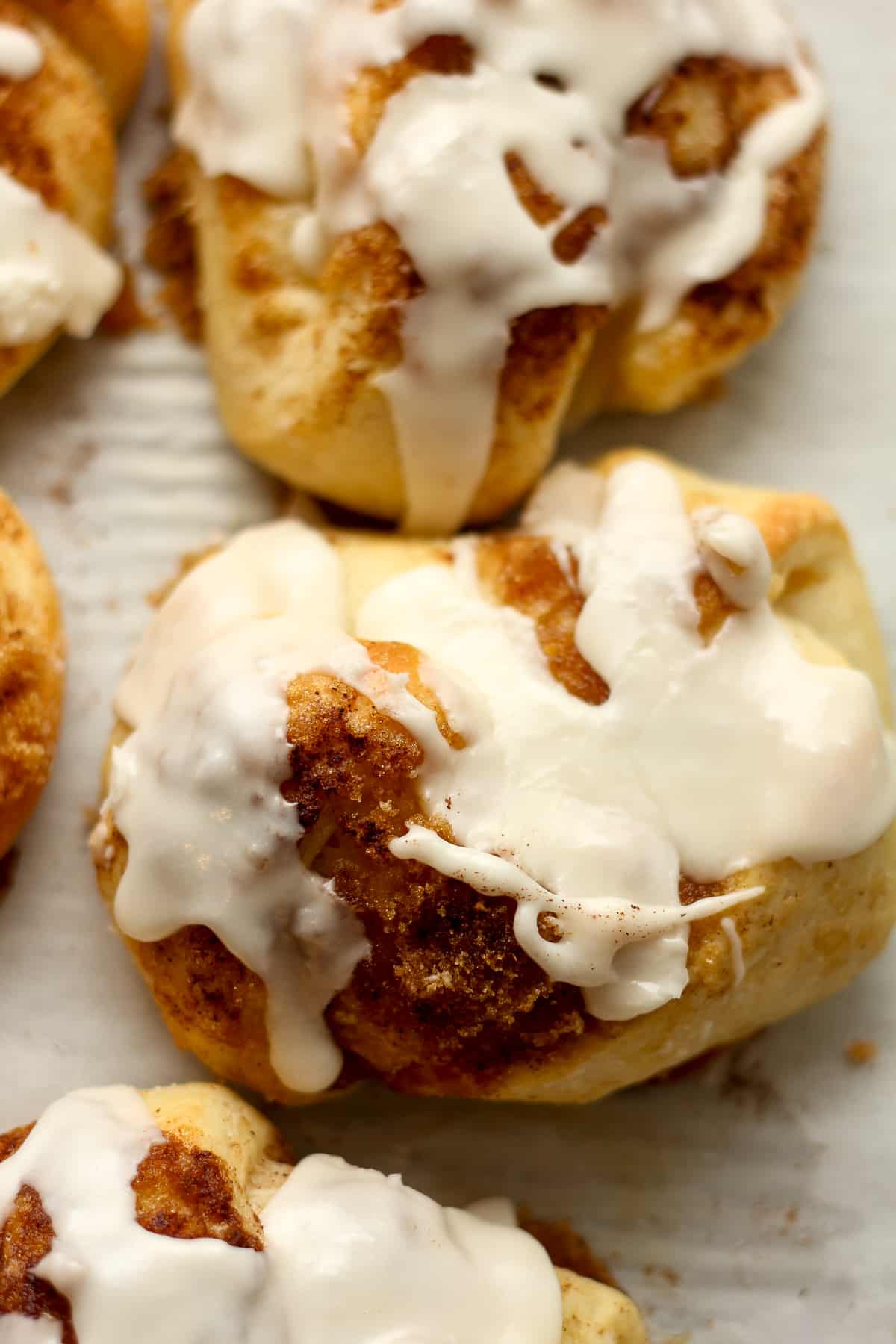 Closeup on some cinnamon knots.