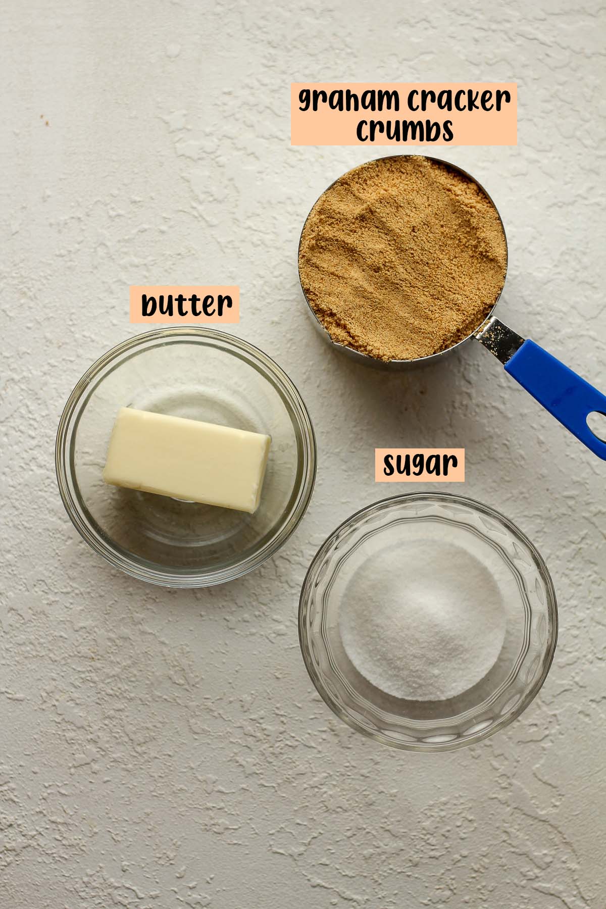 Ingredients for the graham cracker crust.