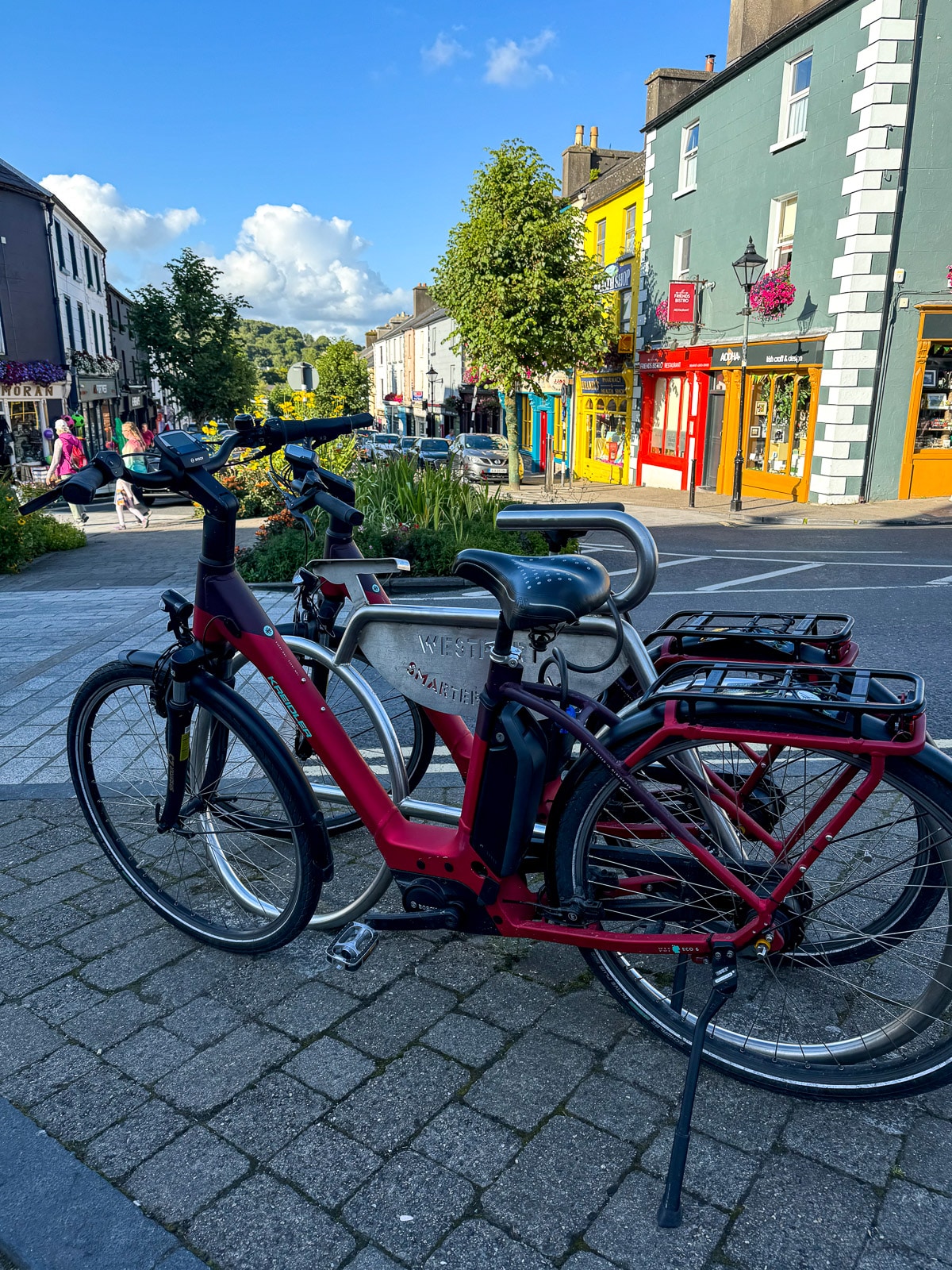 Another view of our bikes in downtown Westport.