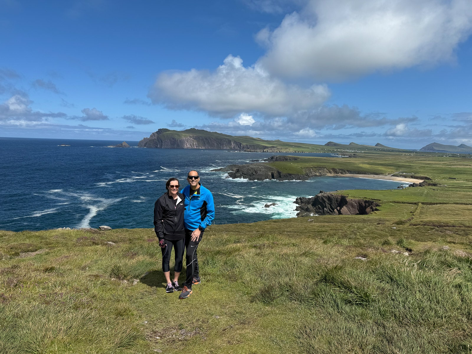 Mike and I on Sleigh Head Road by the coast.